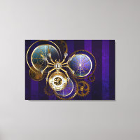 Steampunk Spider im Lila Hintergrund