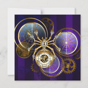 Steampunk Spider im Lila Hintergrund Magneteinladung