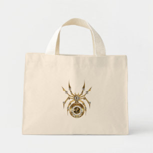 Steampunk Spider im Lila Hintergrund Mini Stoffbeutel