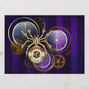 Steampunk Spider im Lila Hintergrund Programm