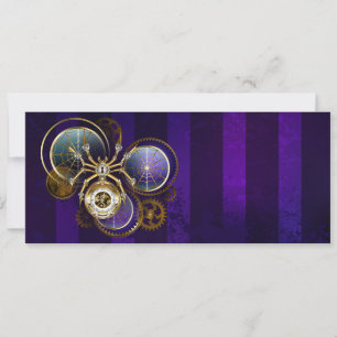Steampunk Spider im Lila Hintergrund Save The Date