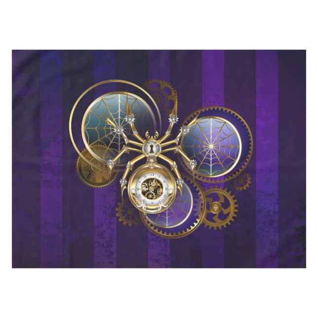 Steampunk Spider im Lila Hintergrund Tischdecke (Vorderseite (Horizontal))