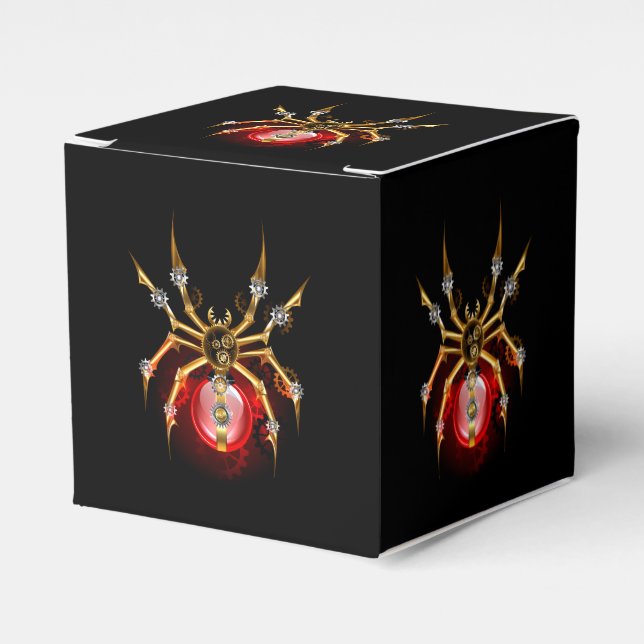 Steampunk spider on black geschenkschachtel (Vorderseite)