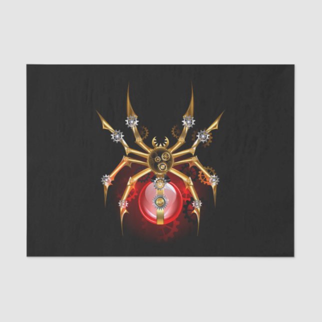 Steampunk spider on black seidenpapier (Vorderseite)