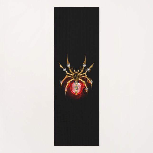 Steampunk spider on black yogamatte (Vorderseite)