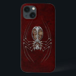 Steampunk Spider on Deep Red Case-Mate iPhone Hülle<br><div class="desc">This unique spider design is construed out of old metal and rusting gears. The steampunk inspiriert arachnid sits with four of its stretching up and the other four reaching down. This symmetrical pattern is a beautiful and stylish representation of this little crawling creature.</div>