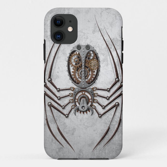 Steampunk Spinne auf rauem Stahl Case-Mate iPhone Hülle (Rückseite)