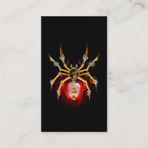 Steampunk-Spinne auf Schwarz Platzkarte