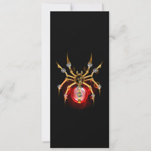 Steampunk-Spinne auf Schwarz Save The Date