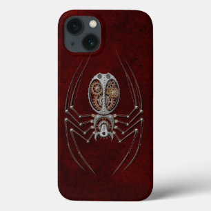 Steampunk Spinne auf tiefrotem Case-Mate iPhone Hülle