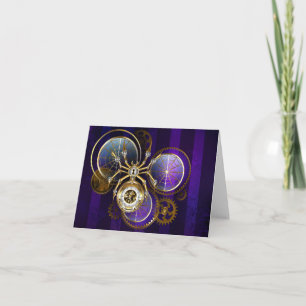 Steampunk-Spinne auf violettem Hintergrund Einladung