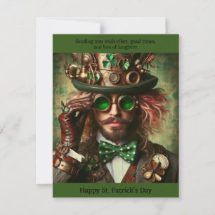 Steampunk St. Patrick's Day Card Mitteilungskarte