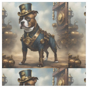 Steampunk Staffordshire Bull Terrier, Stoff