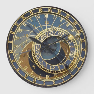Steampunk-Stil astronomisches Prag Große Wanduhr