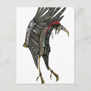 Steampunk Stork Postkarte