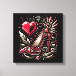 Steampunk Style Red Stiletto High Heels Leinwanddruck