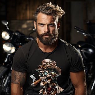 Steampunk Style Skelett mit Cigar T-Shirt