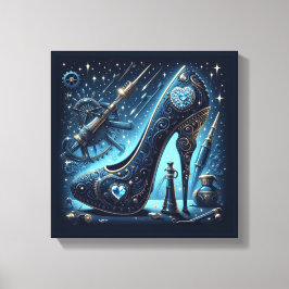Steampunk Style Stiletto High Heel Leinwanddruck
