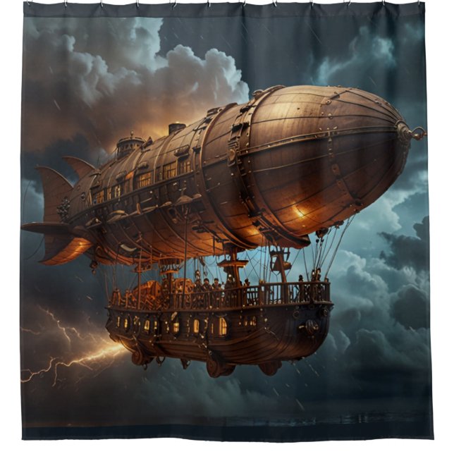 Steampunk Submersible Ocean Liner Duschvorhang (Vorderseite)