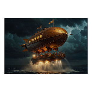 Steampunk Submersible Ocean Liner Poster