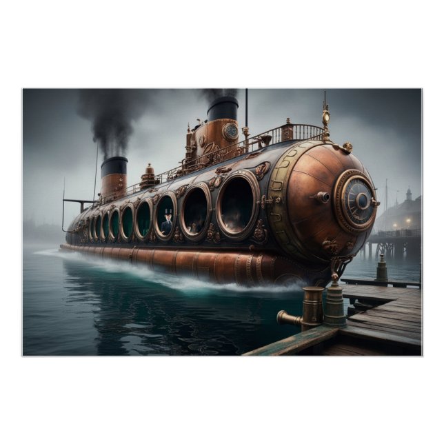 Steampunk Submersible Ocean Liner Poster (Vorderseite)