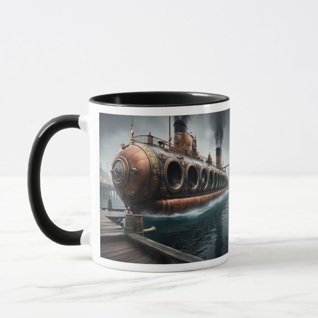 Steampunk Submersible Ocean Liner Tasse (Links)
