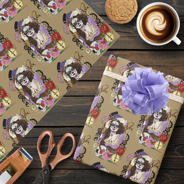 Steampunk Sugar Skull Geschenkpapier (Von Creator hochgeladen)