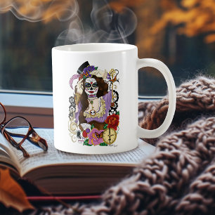 Steampunk Sugar Skull Tasse