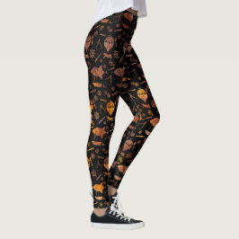 Steampunk Super Colorful Rusty Airships Leggings