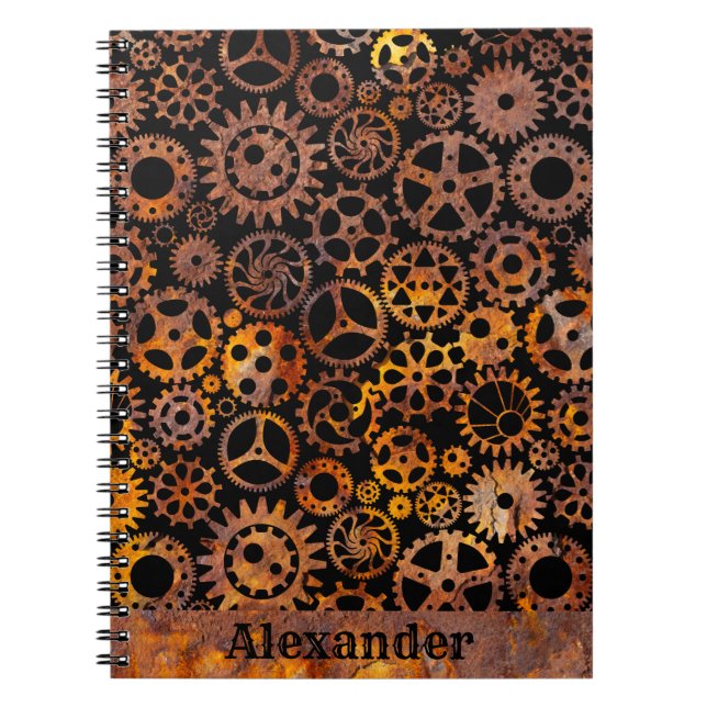 Steampunk Super Colorful Rusty Gears Individuelle  Notizblock (Vorderseite)