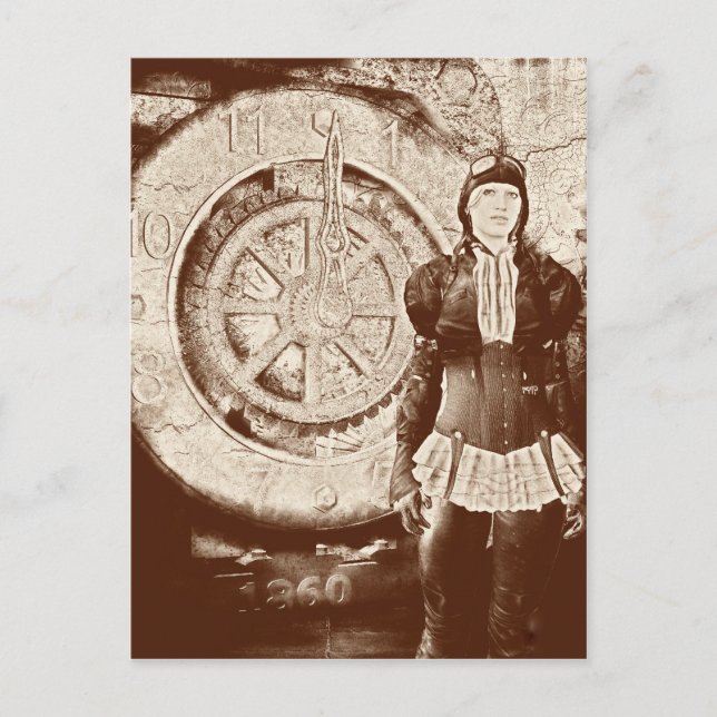 Steampunk Sylvia Postkarte (Vorderseite)