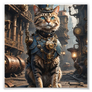 Steampunk Tabby Cat Fotodruck