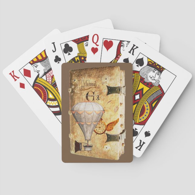 Steampunk-Tagebuch Spielkarten (Rückseite)