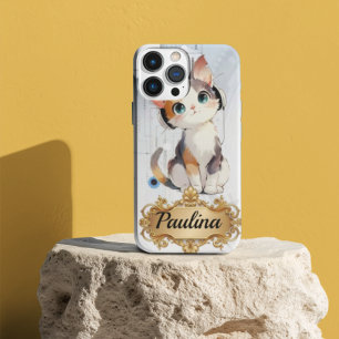 Steampunk-Tech-Musikliebhaber-Katze mit individuel iPhone 16 Hülle
