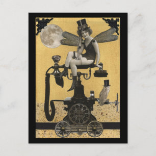 Steampunk Telefon Fairy Postcard Postkarte