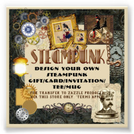 STEAMPUNK Template-Übertragung auf jedes Geschenk/ Fotodruck