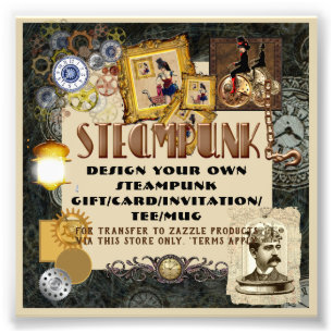 STEAMPUNK Template-Übertragung auf jedes Geschenk/ Fotodruck