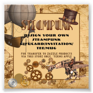STEAMPUNK Template-Übertragung auf jedes Geschenk/ Fotodruck