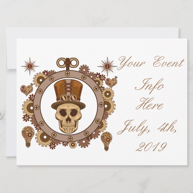 Steampunk Theme Top Hat Skull Thunder_Cove (Vorderseite)