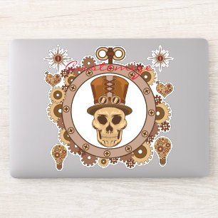 Steampunk Theme Top Hat Skull Thunder_Cove Aufkleber