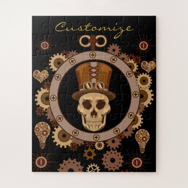 Steampunk Theme Top Hat Skull Thunder_Cove Puzzle (Vertikal)