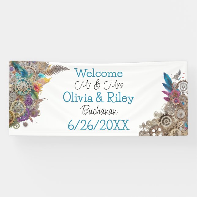 Steampunk Themed Wedding Banner (Horizontal)