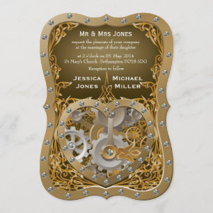 Steampunk-Themen-Hochzeitseinladung Einladung