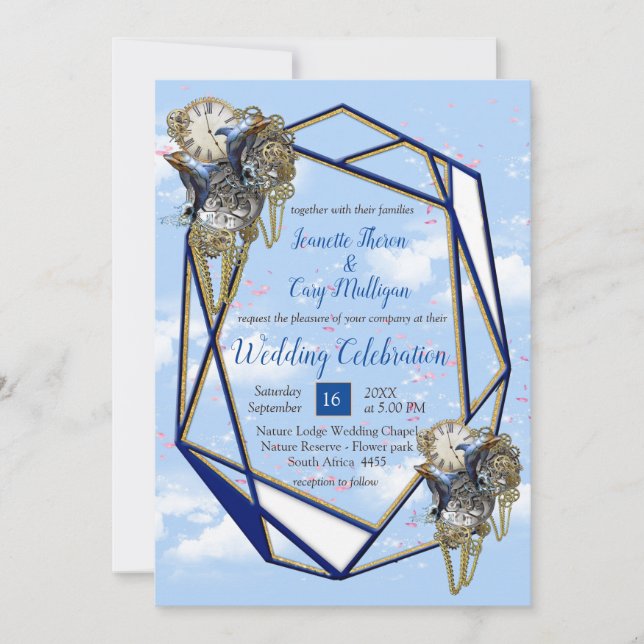 Steampunk Timeless Wedding Party Karten & Geschenk (Vorderseite)