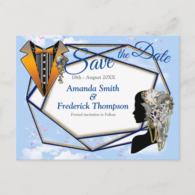 Steampunk Timeless Wedding Party Karten & Geschenk (Vorderseite)