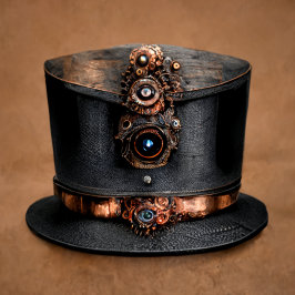 Steampunk Top Hat Satinband