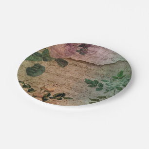 Steampunk Torn Rose   Vintage Not leidende Ephemer Pappteller