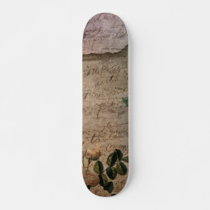 Steampunk Torn Rose Vintage Not leidende Ephemer Skateboard