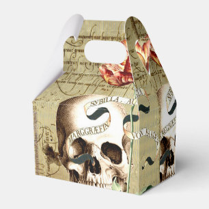 Steampunk-Totenkopf-Blumen-Schreib-Halloween-Gesch Geschenkschachtel