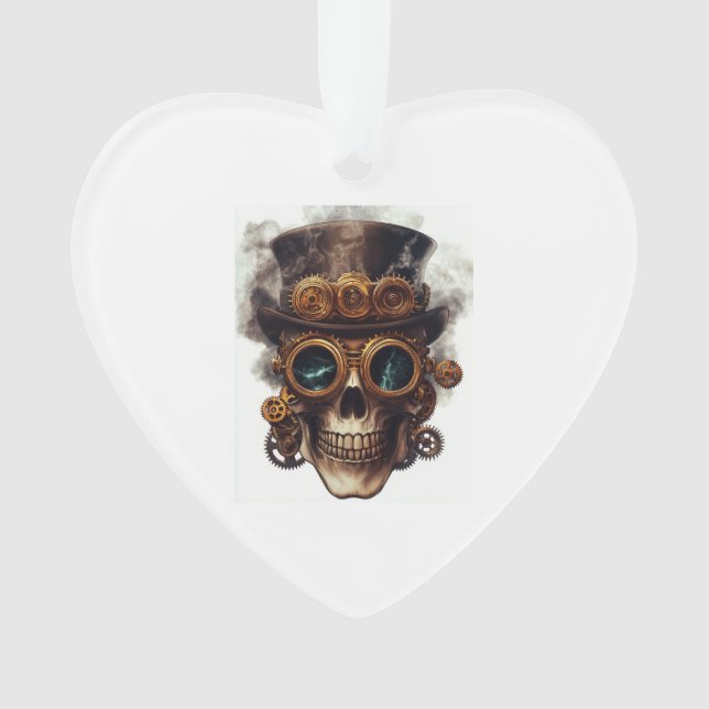 Steampunk-Totenkopf-Maschine Ornament (Vorderseite)